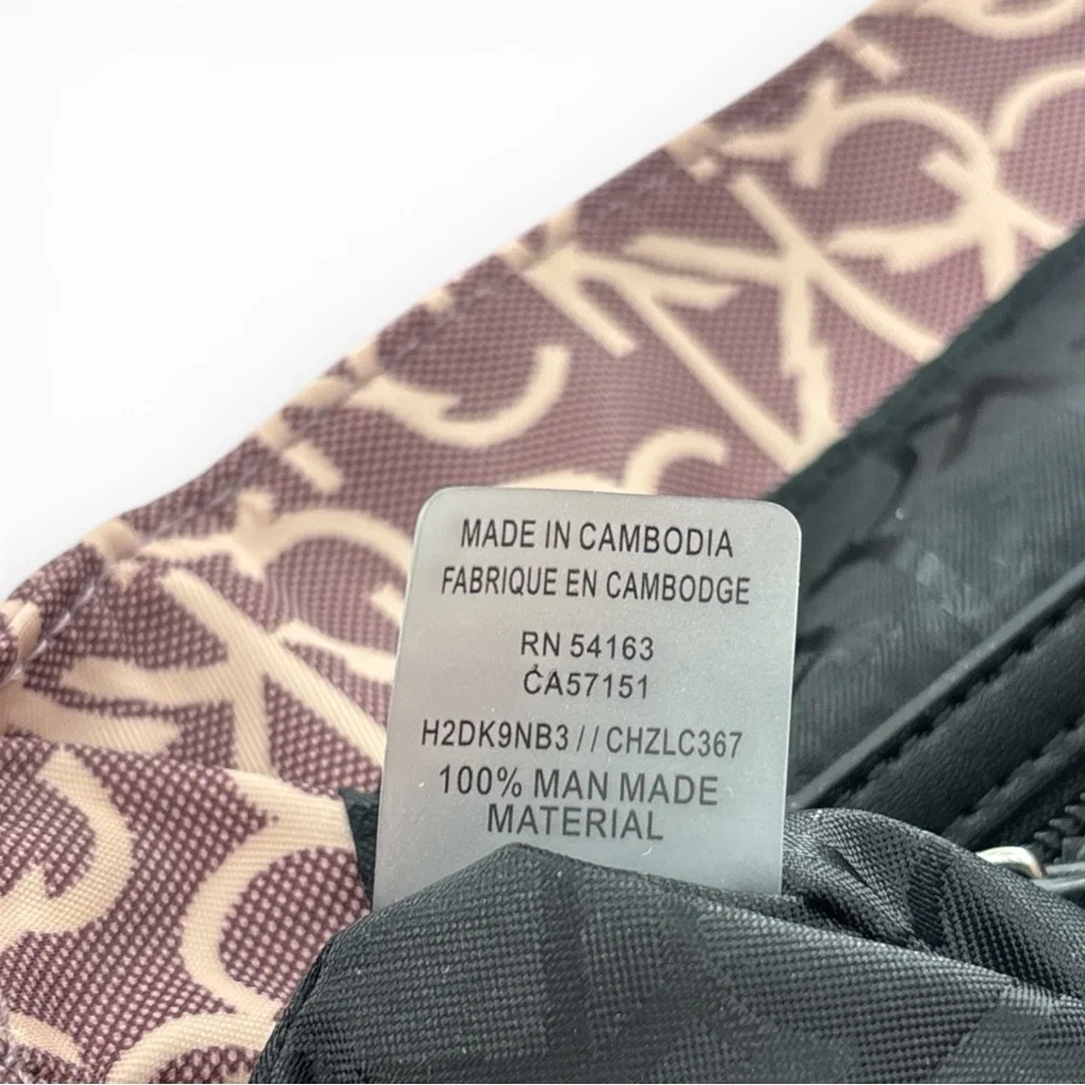 Calvin Klein Millie Signature Small Backpack Eggplant Blush Monogram Campus Bag